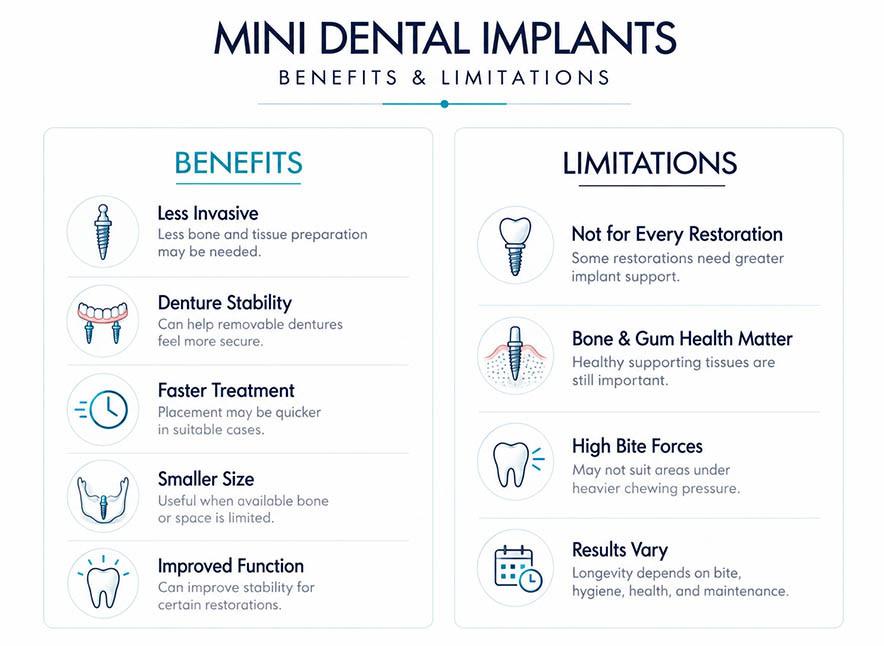Benefits and limitations of mini dental implants for patients in North Miami Beach, FL